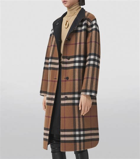 burberry wool coat fur collar|burberry reversible check wool coat.